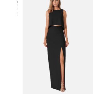 Black Halo- Kacie 2 Piece Maxi Black